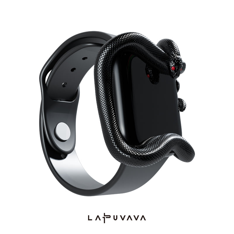 LAPUVAVA | Black Snake Watch Case for Apple Watch