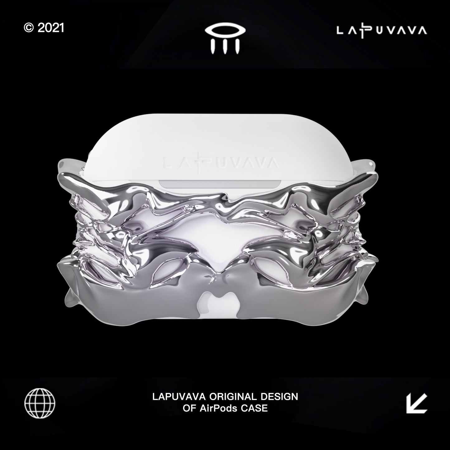 LAPUVAVA | Original Butterfly Art 3D Printed AirPods Case with Silicone Cover